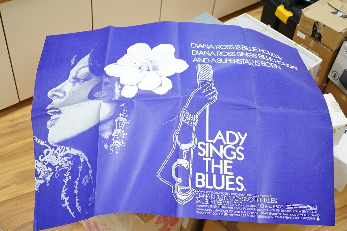 Three original 1960s/70s quad cinema advertising posters, 30” x 40”; the film version of Cabaret, printed by W.E. Berry Ltd. Valley of the Dolls, printed by Lonsdale & Bartholomew, Lady Sings the Blues, starring Diana Ro